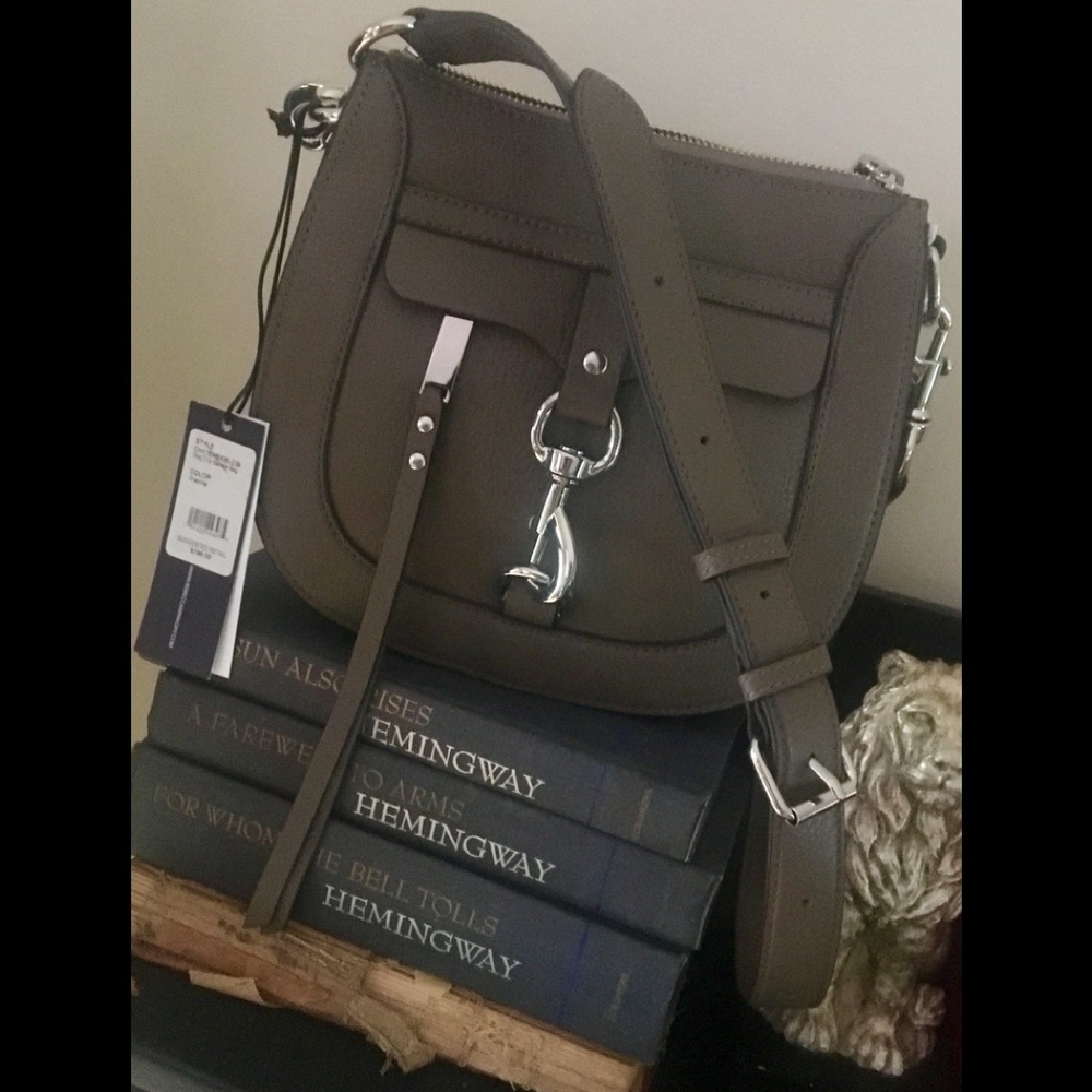 NWT♥️REBECCA MINKOFF, SADDLE BAG in GRAPHITE♥️